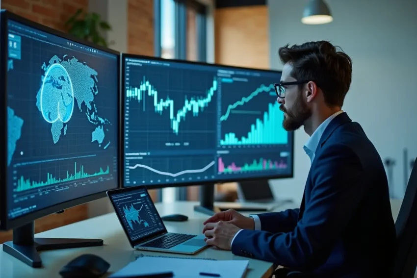 investor analyzing ai driven trends transforming modern investment strategies